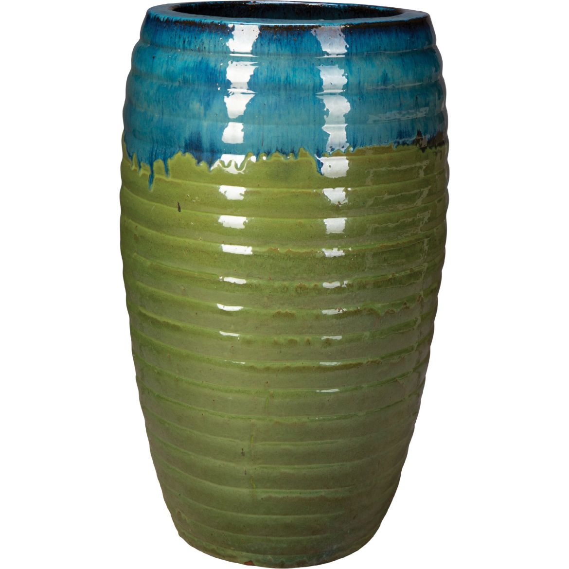 Picture of 20 in. Calle Vase - Azul over Apple Green